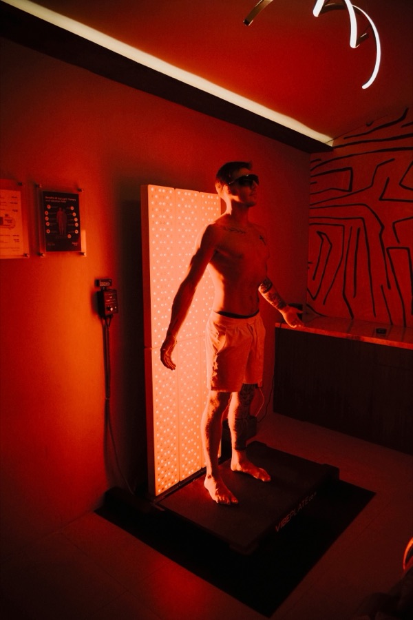 Red light therapy session