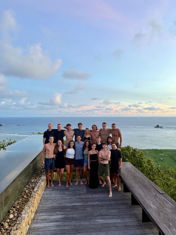 Villa crew above the ocean in Bali