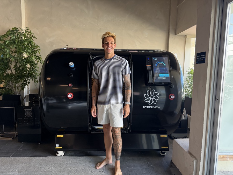 Stepping out of a hyperbaric chamber