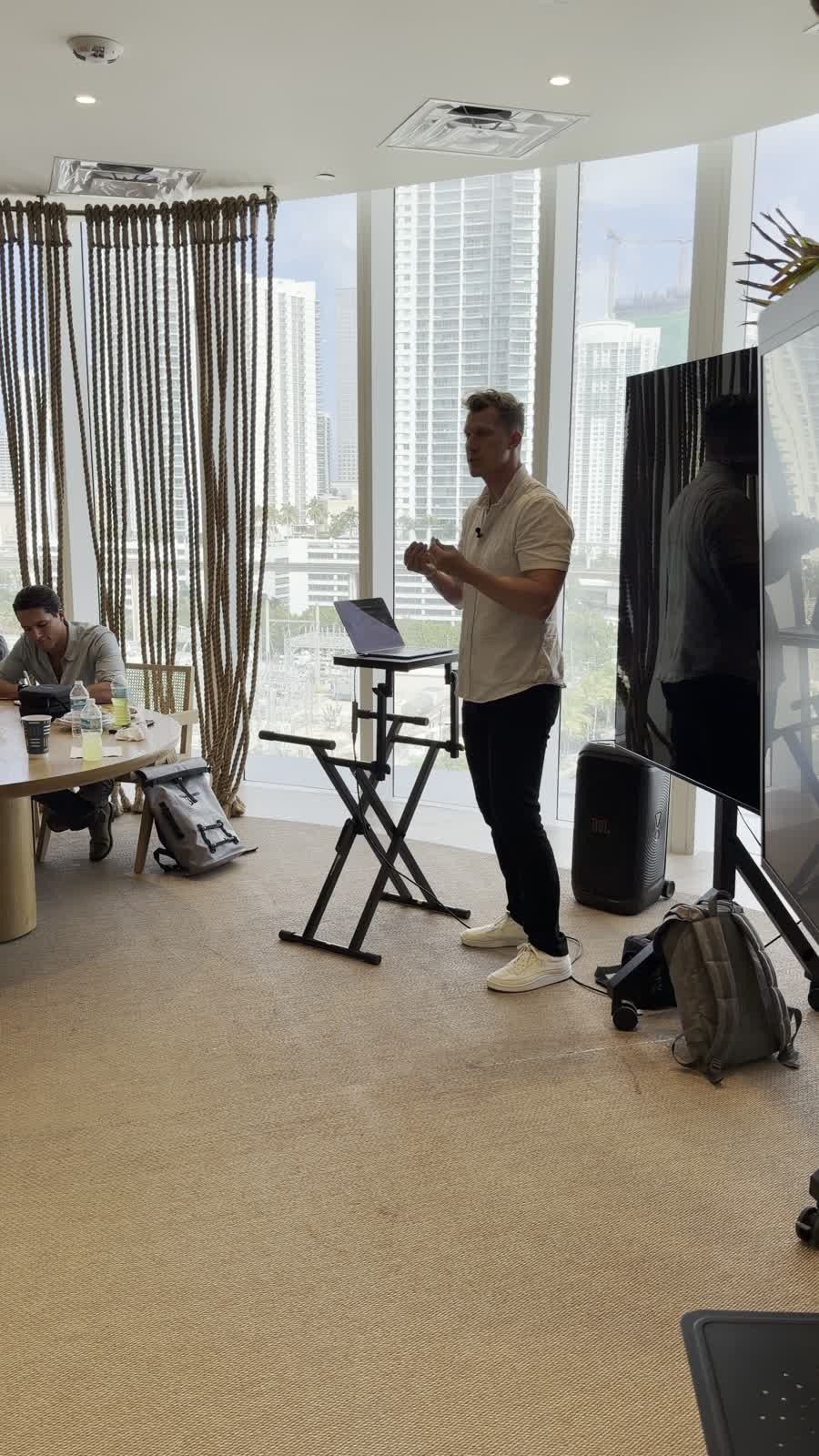 Speaker presenting at a Miami Founders event