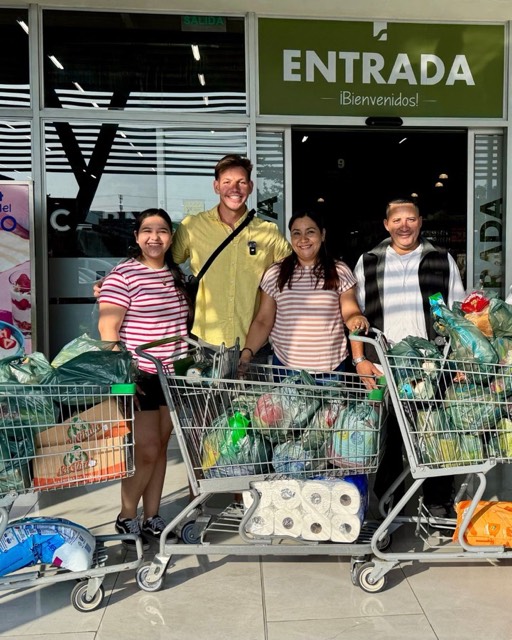 Delivering food at Casa De Amor, El Salvador
